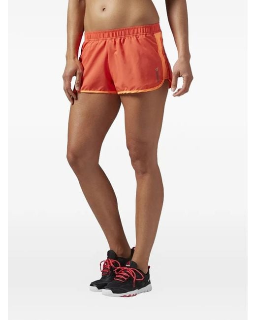Reebok Red Logo-Print Shorts