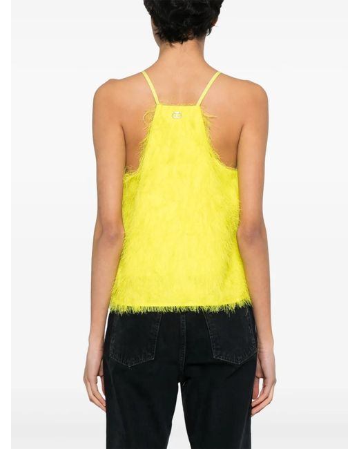 Twinset Yellow Feather-Like Tank Top