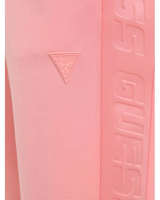 Guess Pink Logo-Embossed Track Pants
