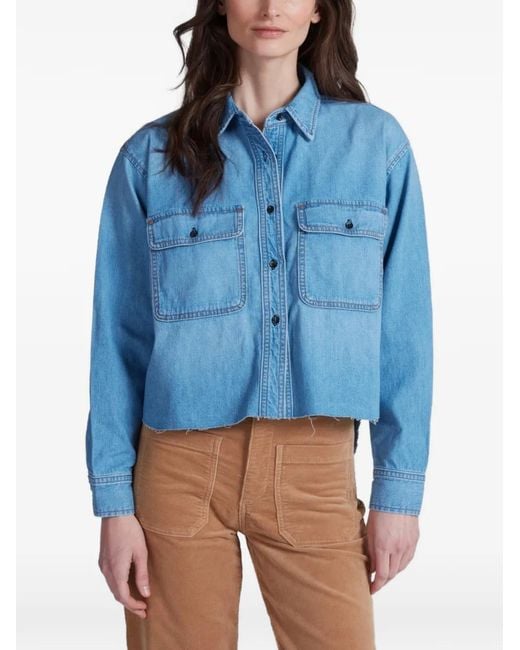 ASKK NY Blue Crosby Raw-Hem Denim Shirt