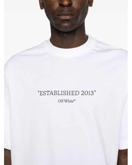 Off-White c/o Virgil Abloh T-Shirt aus Baumwoll-Jersey mit Print in White für Herren