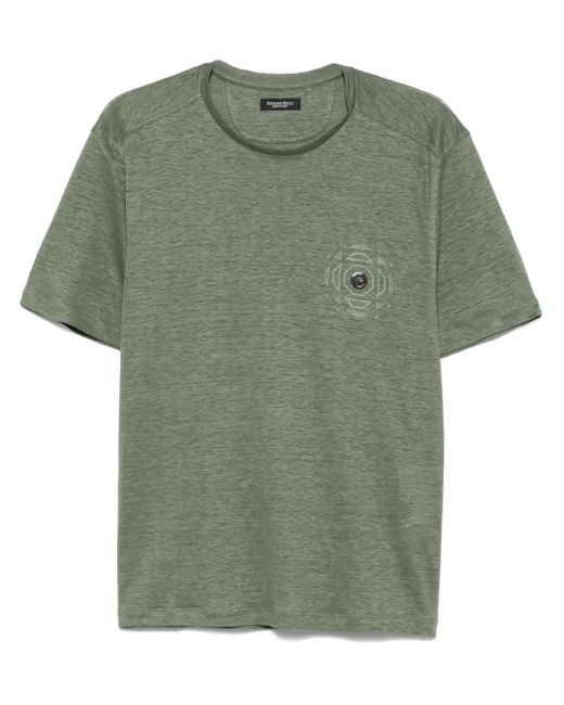 メンズ Stefano Ricci リネン Tシャツ Green