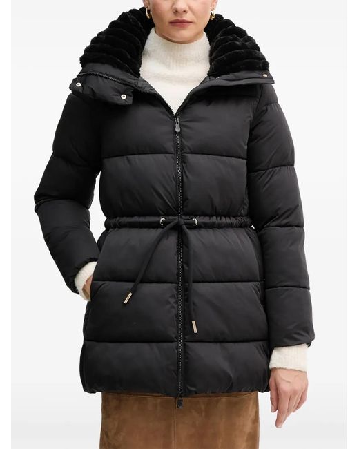 Save The Duck Black Faux-Fur Hooded Puffer Jacket