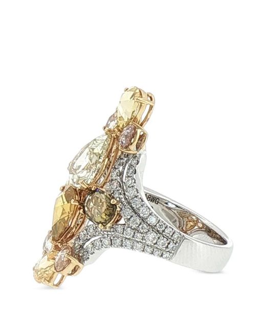 HYT Jewelry Metallic Floral Diamond Ring