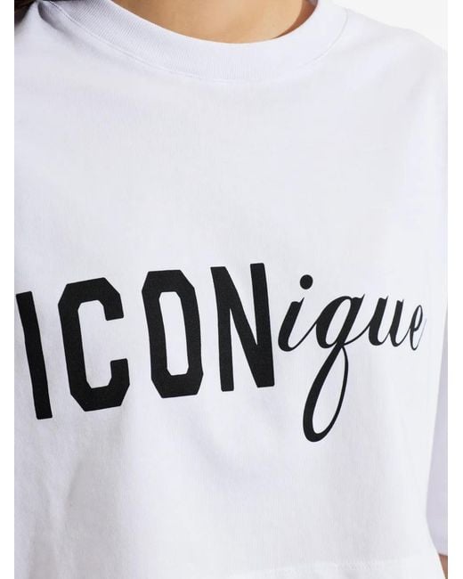 DSquared² Short Logo Top in het White