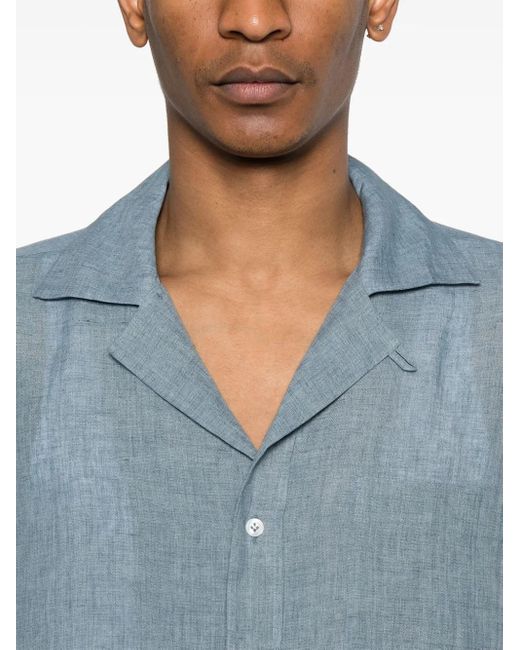 Lardini Blue Linen Shirt for men
