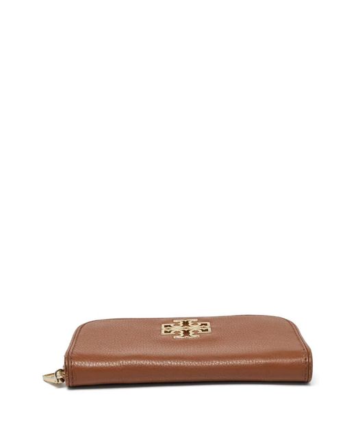 Tory Burch Brown Leather Zip-Around Wallet