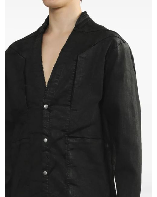Rick Owens Black Cotton Shirt Jacket for men