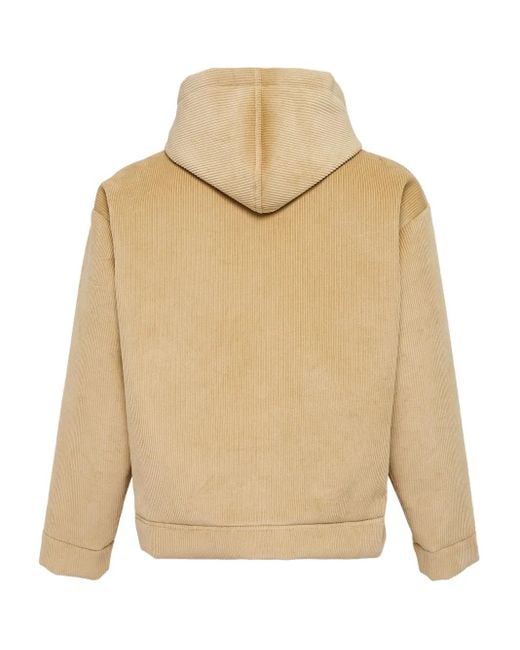 MSGM Natural Hooded Corduroy Jacket for men