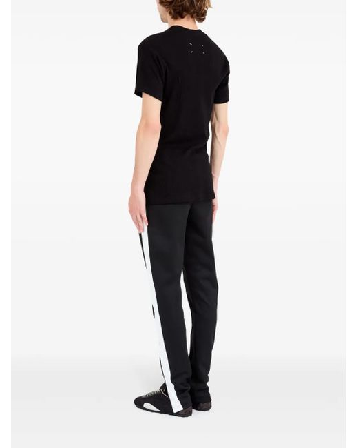 Maison Margiela Minimalist T-Shirt With Signature Four-Stitc in Black für Herren
