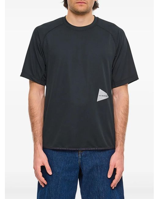And Wander Black Logo-Print T-Shirt for men