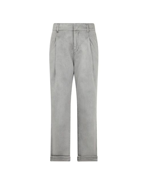 Moorer Gray Turn-Up Trousers