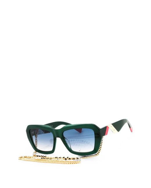 Missoni Blue Rectangular-Frame Sunglasses