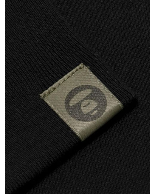 Aape By A Bathing Ape Black Graphic-Print Long-Sleeve T-Shirt for men