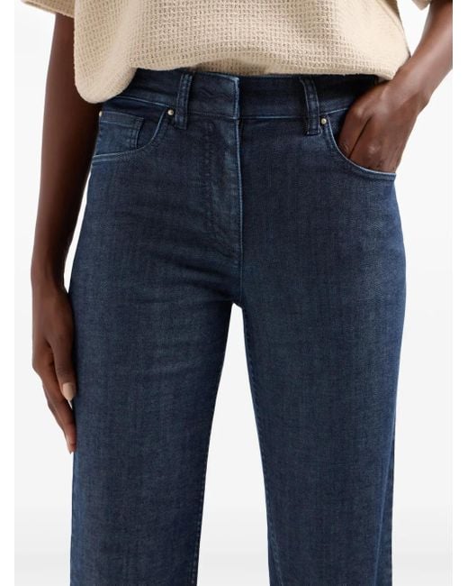 Giorgio Armani Blue High-Rise Bootcut Jeans