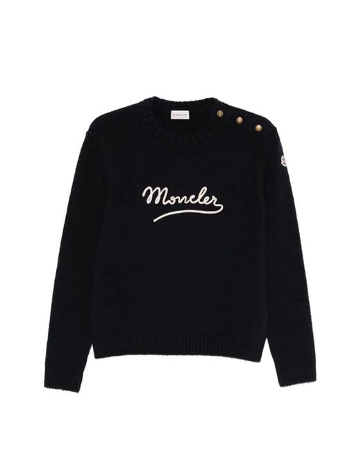 Jersey Con Cuello Redondo Moncler de color Black