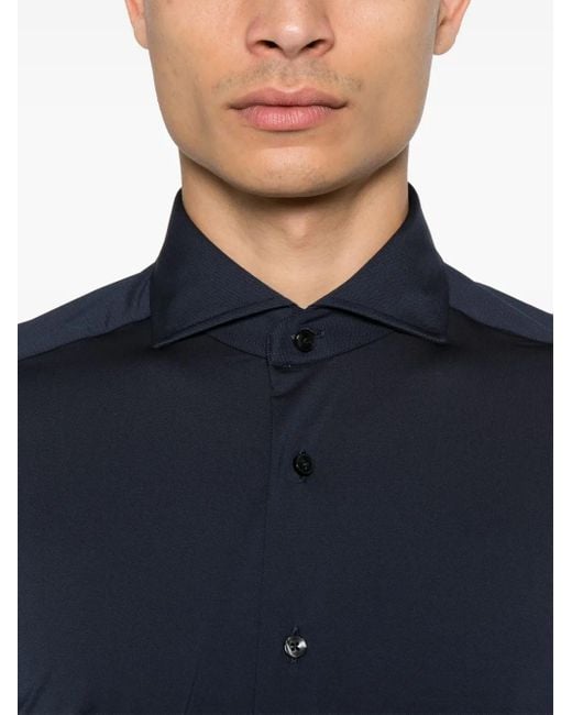 Xacus Blue Spread-Collar Shirt for men