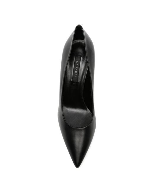 Casadei Black Pointed-Toe Leather Pumps