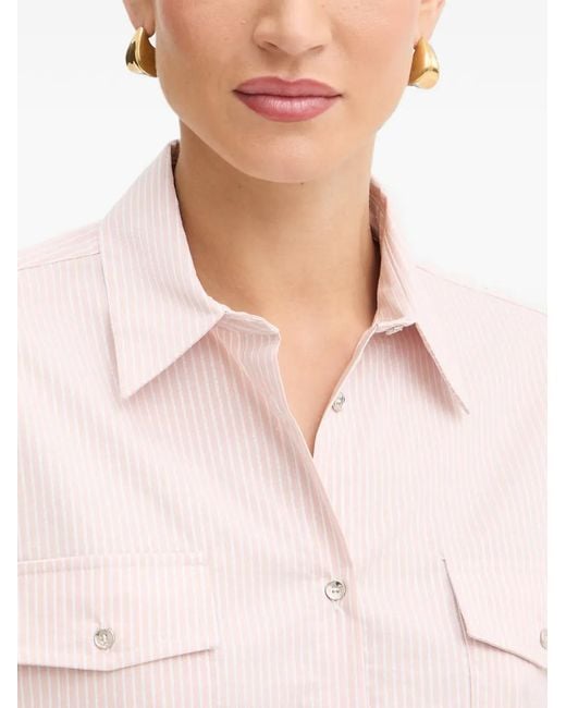 Fracomina Pink Striped Pocket Shirt