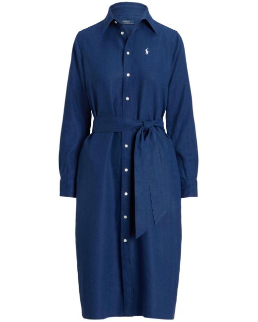 Robe-chemise à logo brodé Polo Ralph Lauren en coloris Blue