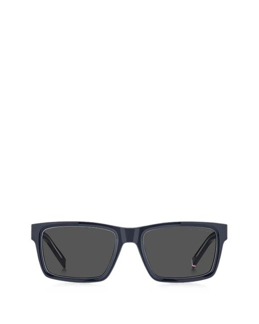 Tommy Hilfiger Gray Lunettes De Soleil À Monture Rectangulaire for men