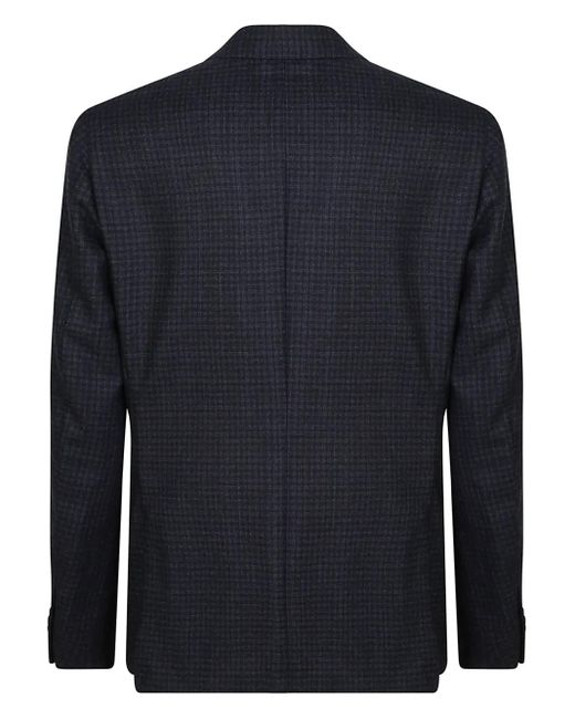Corneliani Blue Checked Wool Blazer for men