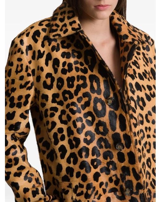 Alberta Ferretti Natural Leopard Print Coat