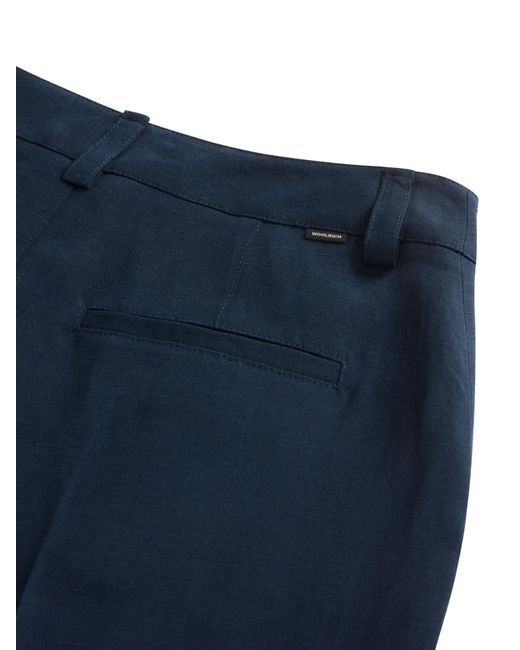 Woolrich Blue Belt-Loops Trousers