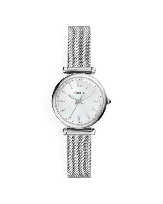Fossil White Carlie Mesh 29Mm Watch