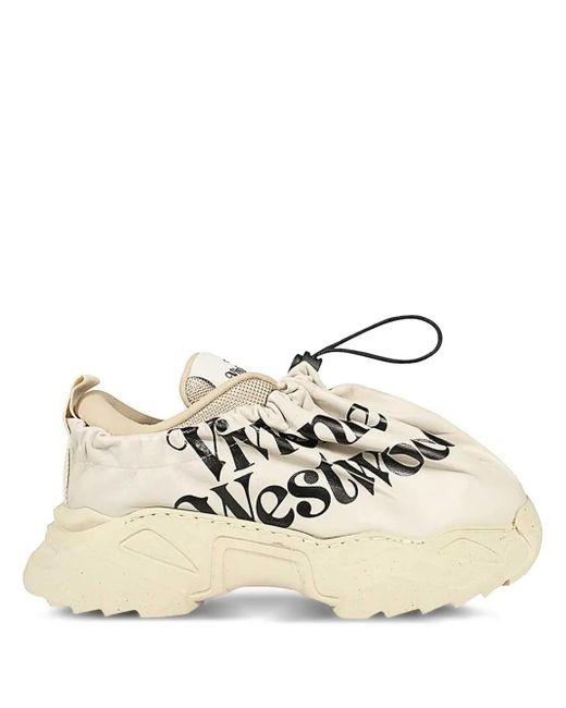 Vivienne Westwood Natural Logo-print Drawstring Sneakers