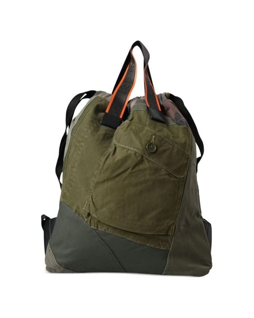 Dolce & Gabbana Black Patchwork Camouflage-Print Backpack for men