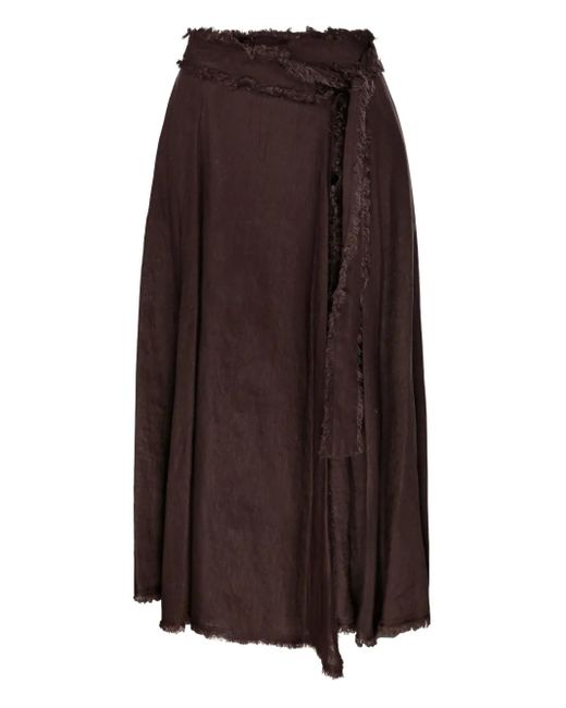 P.A.R.O.S.H. アシンメトリー リネンスカート Brown