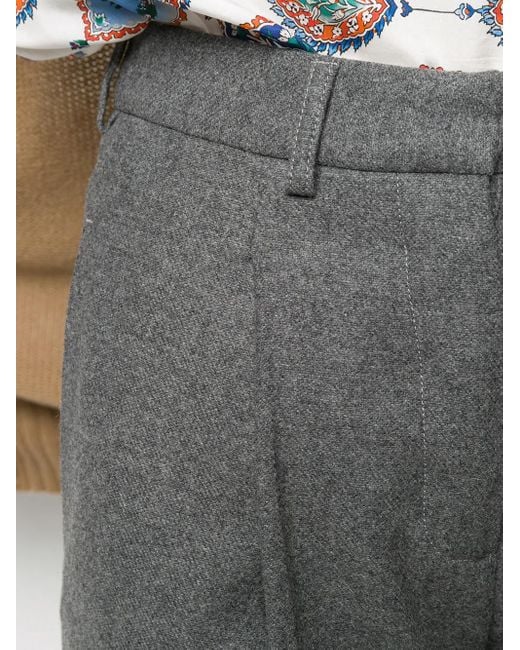 Jejia Gray High-Waisted Cropped Trousers