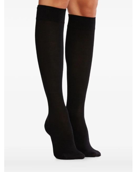 Wolford Black Chaussettes Longues En Maille