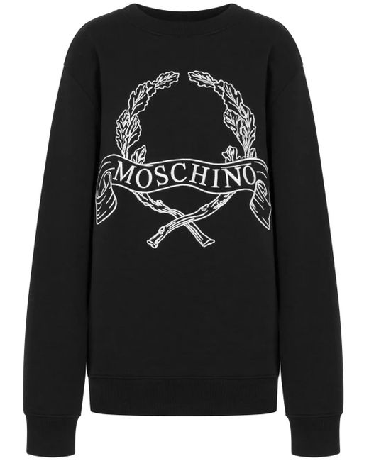 Moschino Black Logo-Embroidered Sweatshirt