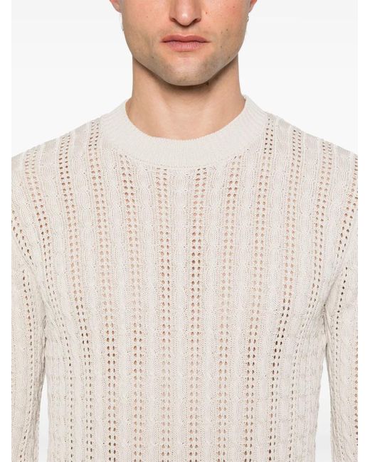 Eleventy Natural Open-Knit Sweater for men
