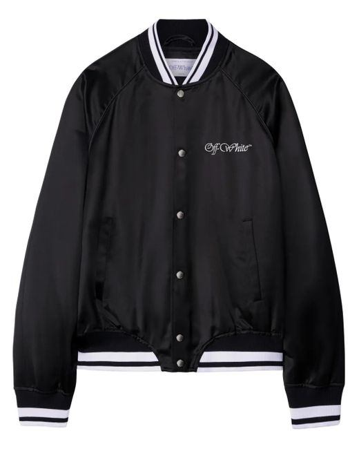 Off-White c/o Virgil Abloh Black Polyester Bomber Jacket With Contrast Detailing for men
