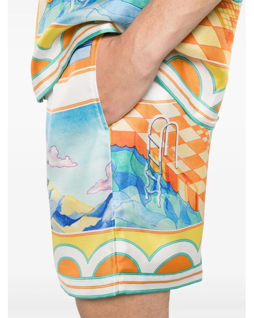 Casablanca Blue Surreal Pool Shorts for men