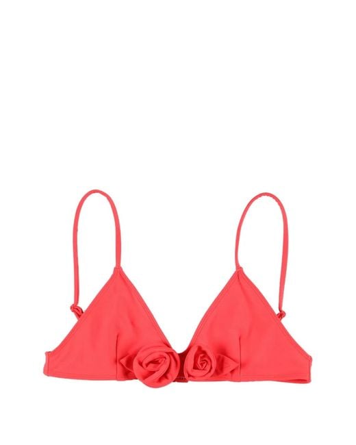 Coperni Red Flower Bikini Top