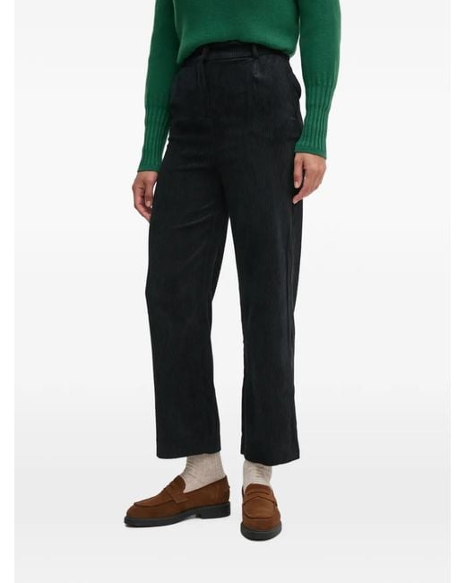 Benetton Black Corduroy-Textured Trousers