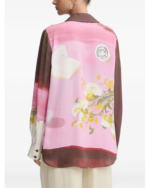 Stine Goya Pink Floral-Print Shirt