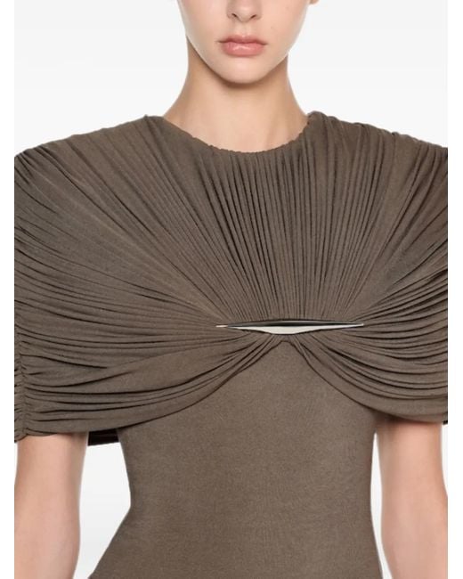 Chats by C.Dam Brown Draped Mini Dress