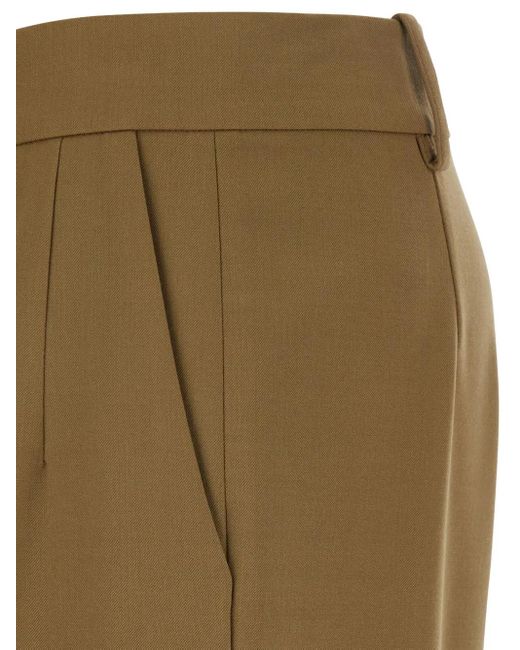 FEDERICA TOSI Natural Pleated-Front Tailored Trousers