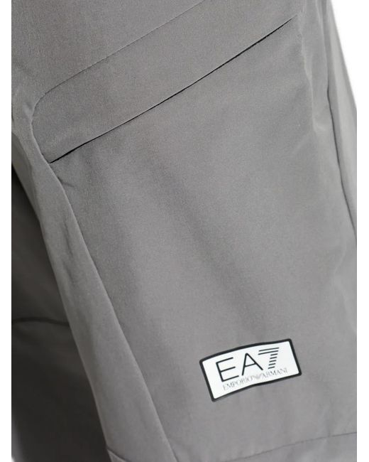 EA7 Gray Cargo Trousers for men