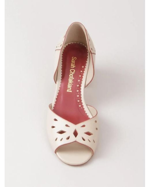 Sarah Chofakian Multicolor Chunky Heel Pumps