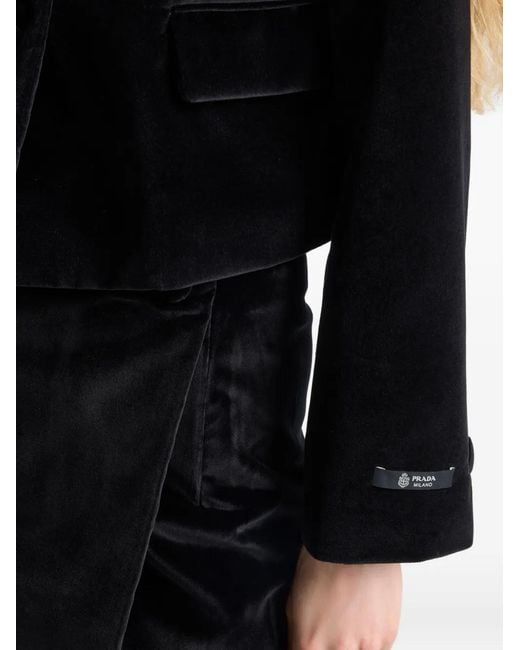 Prada Black Velvet Bomber Jacket