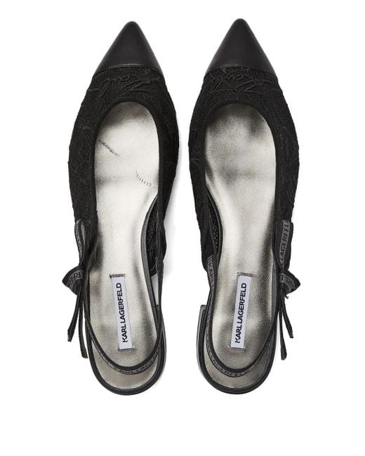 Karl Lagerfeld Black Kerrie Slingbacks