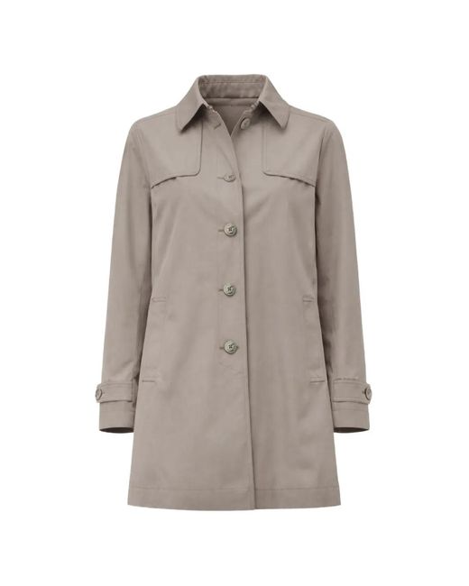 Herno Gray Trench À Boutonnière