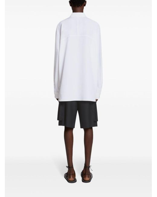 Dries Van Noten White Straight-collar Cotton Shirt for men