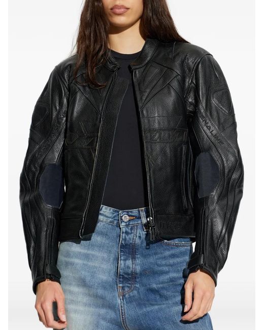 Vetements Black Patterned Leather Jacket